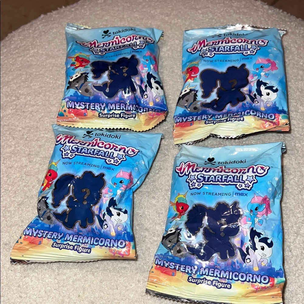 4 new in package tokidoki Mermicornio Starfall Mystery Figure Blind Bags -